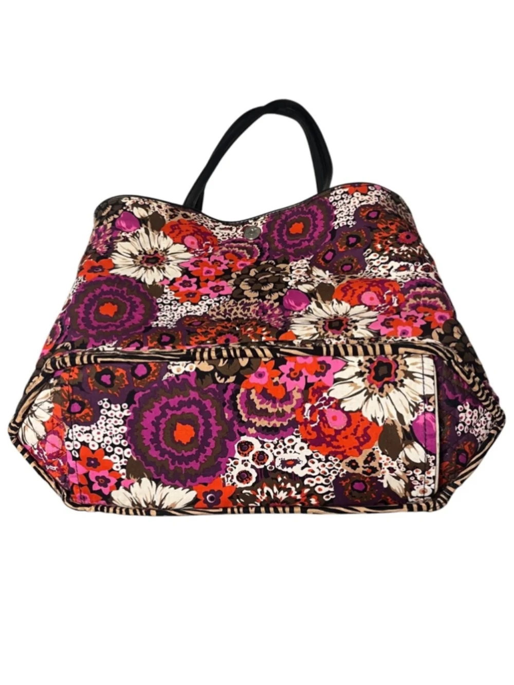 Vera Bradley Reversible Purple Floral - Brown Zebra Tote Bag